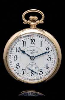seconds at 6 o clock, polished case back, stem wound and lever set 23 jewel nickel plated movement with five adjustments signed Veritas elgin. property from the collection of Bob Klempel, st.