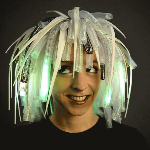NeoPixel Cyber Falls Wig Created by Phillip