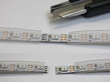 LED flex strips are manufactured in half-meter segments, soldered together to produce a full reel.