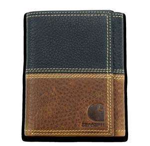 windows on removable passcase Embossed logo 61-CH2245 Full grain pebble leather Butted seam two-tone