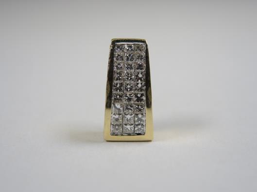 DIAMOND and 14K YELLOW GOLD Slide Pendant Appraised for $1700, sold in one day for $899. 06/03/17 This opulent piece has 27 princess cut diamonds (1.