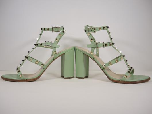 VALENTINO Mint Green Rockstud T-Strap Gladiator Sandal, Size 10 Retails for $1045, sold in one day for $499.