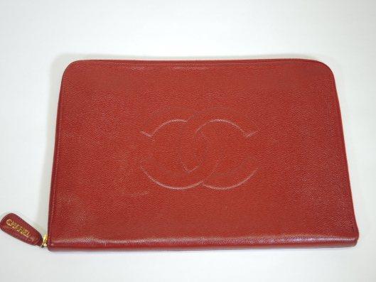 CHANEL 1996 Red Caviar Portfolio Sold in one day for $599. 04/08/17 For the woman who needs to organize all her files and paperwork, we have the ideal designer accessory.