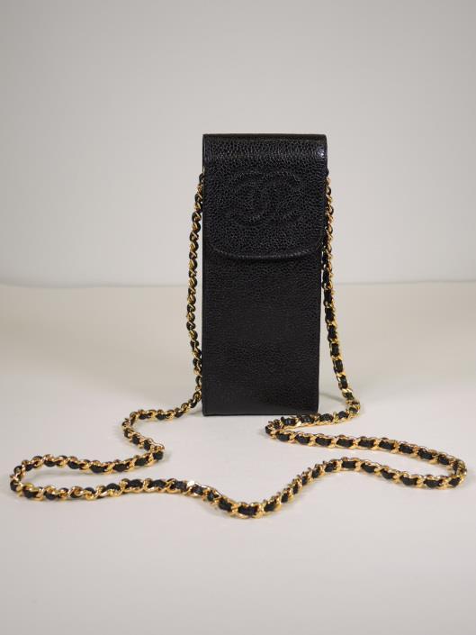CHANEL 1997 Tiny Black Caviar Leather Cross-body Purse Sold in one day for $429.