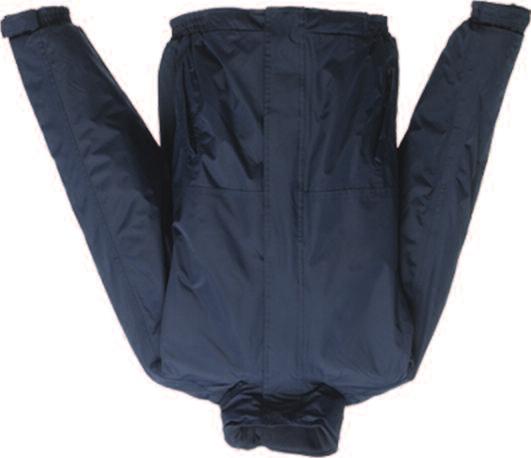 RAINWEAR DOVER FLEECE LINED JACKET TRW297 Waterproof Hydrafort polyester fabric. 250 series anti-pill Symmetry fleece lined body. Fleece lined collar. Polyamide lined sleeves. Windproof fabric.