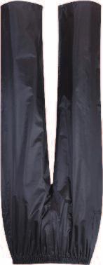 Hip drawcord. Fully taped seams. Trousers: Lightweight nylon. PVC coating to the inside. Elasticated waist.