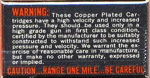 1962 Copper Plated Issues As required by the Consumer's Products Safety Commission, a warning to children was added to the top of the box. At this time, the J.C. Higgins name was removed from the box.