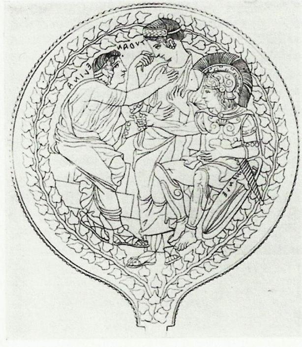 P a g e 93 Figure 30: Helen (Elina) beseeches Turan, while Menelaus (Menle) tries