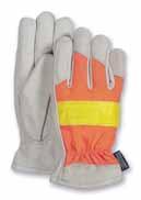 S-L 2160T old pigskin palm, knit back, Velcro wrist closure and wear/grip patches on the palm and fingertips. Thinsulate lined. S-L Superrip 1951 High visibility in a day-and-night winter driver!