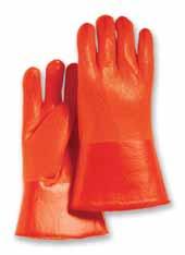 S-L 3396HO Winter/reezer wear heavyweight napped terry, high visibility orange knit with latex dipped palm.