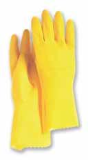 4004 Neoprene double-dipped sand finish, interlock lined, 12 length. S-L 3350 Latex lock lined, household 16 mil, yellow.