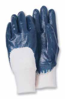 3210 Medium Duty Nitrile Nitrile palm coated with interlock liner, provides excellent puncture and wear