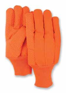 3405HV12 Wing thumb, 12-oz. riggers canvas cotton blend with orange dots, knit wrist. L only. 3405HV 10-oz.