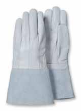 Wide palm patch doubles palm and thumb crotch protection where wear is heaviest. love is sock lined. Welted in all stress areas. Self rolled leather hem. L only.