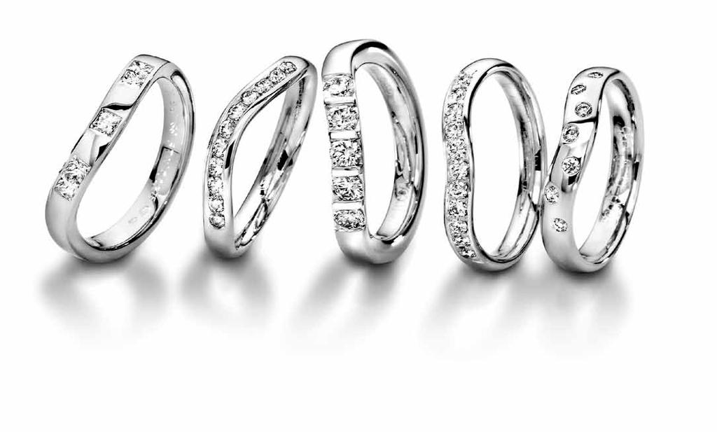 Three different ring profiles, four different curved shapes and five diamond setting