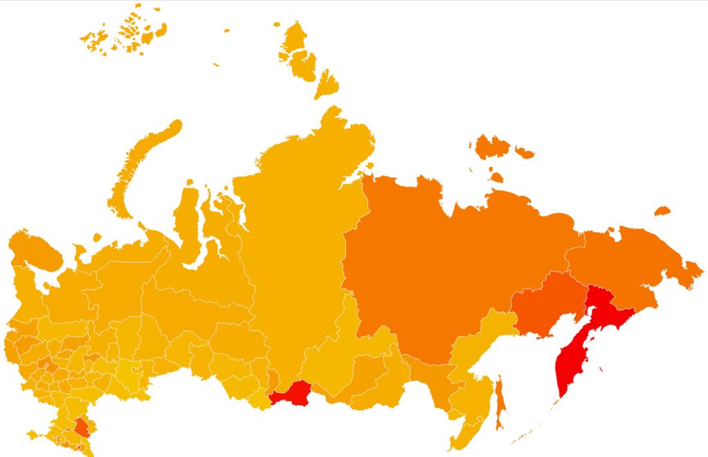 Regional Popularity North-West 11% of queries Saint-Petersburg 7% of queries Reg. popularity 16%, 11% Central district 36% of queries Moscow 26% of queries, Reg.