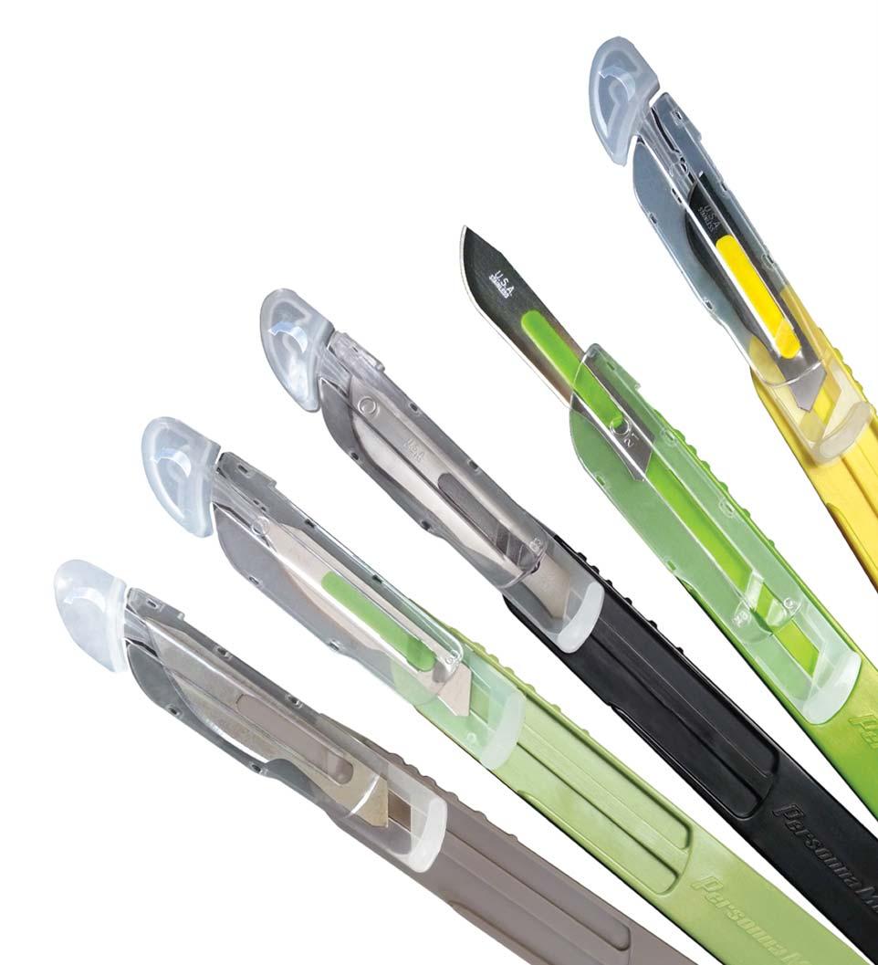SPSS Disposable Scalpels Avoid sharp injuries with the first truly closed disposable safety system Fully retracts to expose entire blade SPSS cartridges are paired with Southmedic s polymer coated