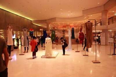 5. ENTRANCE DISPLAY: The fair organizers chose dresses from 2 Central Asian companies to be part of the entrance display.