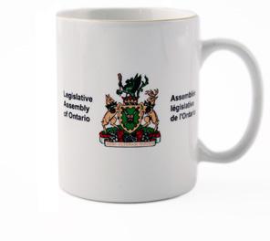 Mug-003 (Black) Mug-005 (White) MUG White ceramic mug with fun facts about Ontario's Parliament. $ 9.