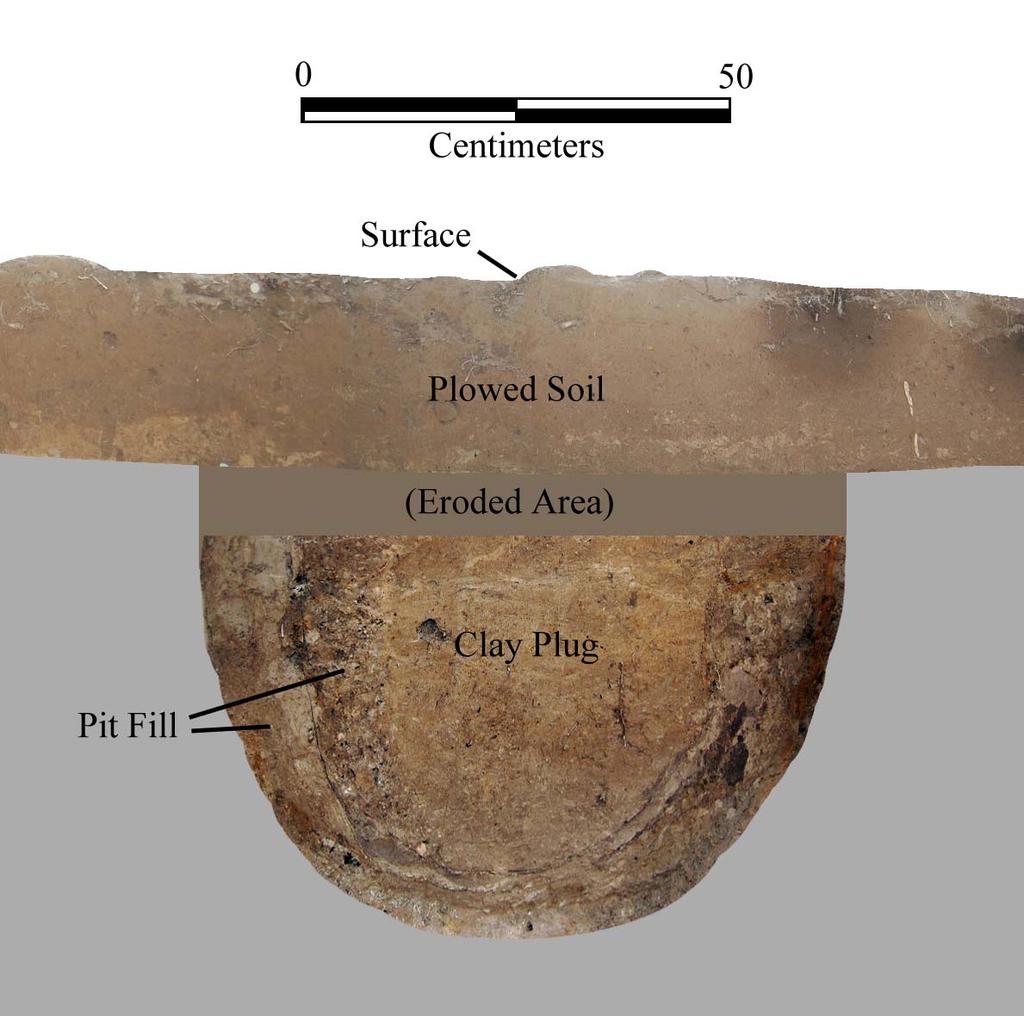 Figure 2.4. Photomosaic profile of a large post pit near Mound D.