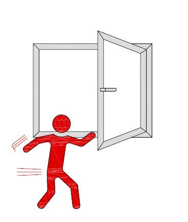 Open windows and doors are a serious risk of injury while you are working