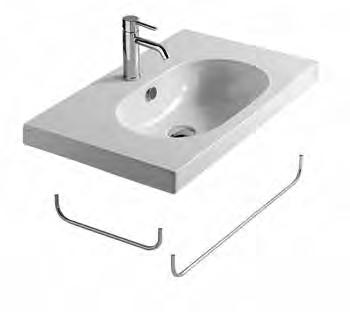 Central basin. Fixin kit included. Towel-rack Side chromium-plated brass towel-rack.
