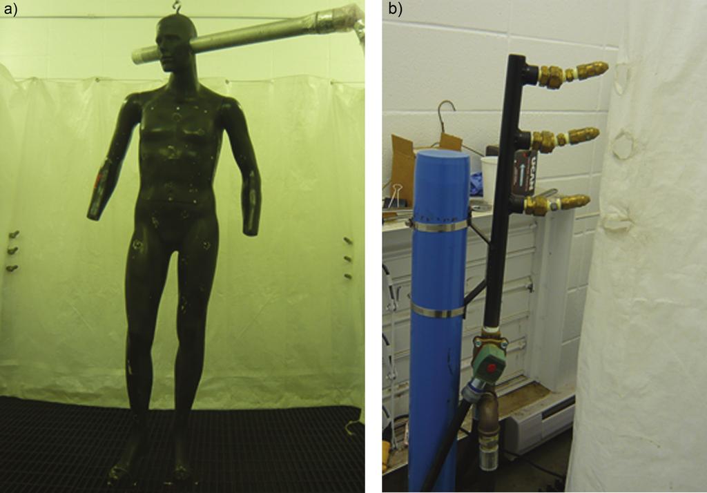 796 Y. Lu, G. Song and J. Li Fig. 1 (a) Instrumented manikin with sensors and (b) spray jets. 1992).