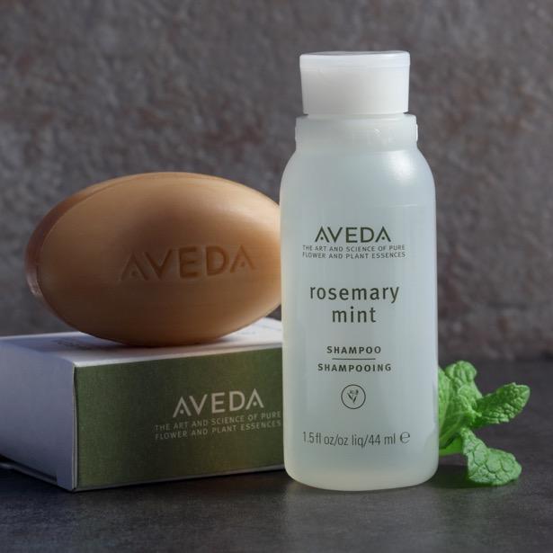 Aveda Amenity Collection Taking care of guests while taking care of the environment.