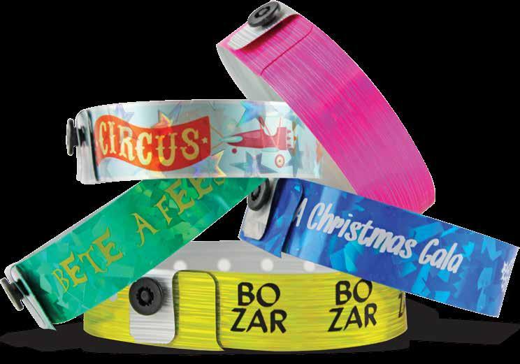 Holographic wristbands Sparkles & shines Add a touch of glamour to your next event with wristbands that shimmer and sparkle in the light.
