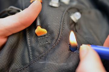 Follow the tailor's chalk markings on your backpack and install the LED