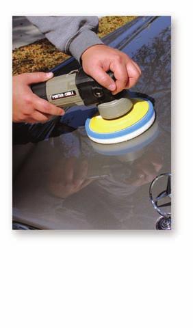 Hand buff residues using a Microfiber Buffing Cloth. Applying SRC polishes with a dual-action polisher: (Porter Cable 7424 polisher fitted with a hook and loop backing plate.) Work on areas of 3-6 sq.