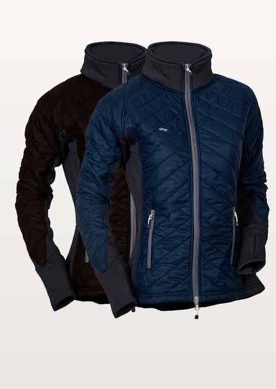 Middle layer or a stand alone jacket at spring -/ autumn time, insluated with a thin layer of a downlike merino wool padding.