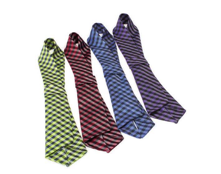 Margarita T007 Collegiate Plaid Tie: 58"L x 3¼"W; 100%
