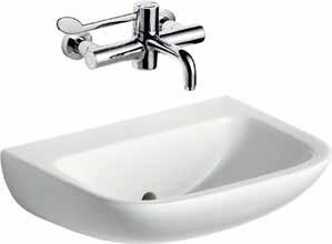 0Kg to BS 3402. Washbasin wall mounted Contour 21 60-50 back outlet Washbasin available in 50cm and 60cm, with no taphole and handrinse version.