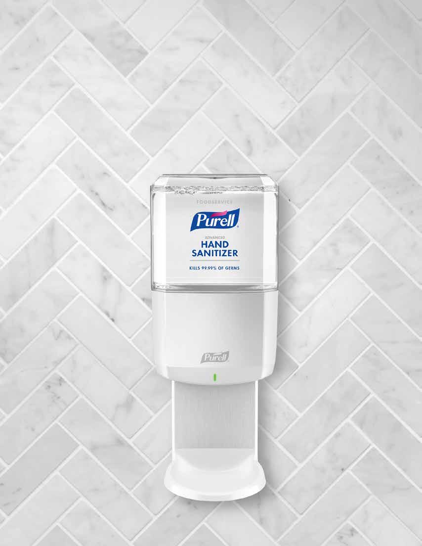 PURELL ES8 ENERGY-ON-REFILL AND SMARTLINK TM CAPABILITY Touch-free with energy-onthe-refill, plus the ability to add compliance monitoring or service alert modules.