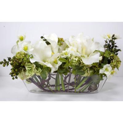 5 MIXED ARMARYLLIS IN GLASS (GREEN