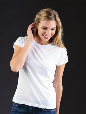 shoulder-to-shoulder with EasyTear label double-needle hemmed sleeves and