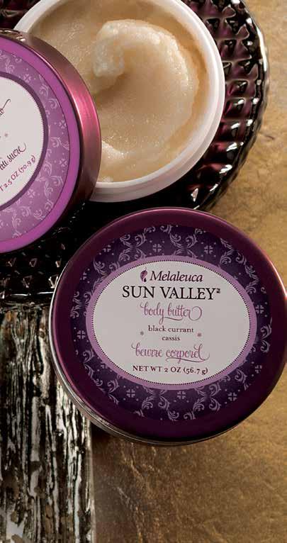 INFUSE YOUR SKIN WITH MOISTURE THIS WINTER Sun Valley Sugar Scrubs use sugar crystals to delicately lift away dull, flaky, skin while new skin is rejuvenated with vitamins and essential oils.