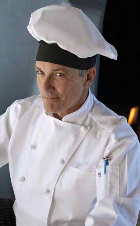 <Executive Chef Coat 100% premium cotton twill Attention to workmanship, like additional buttonholes that allow our knot buttons to be set-in for a
