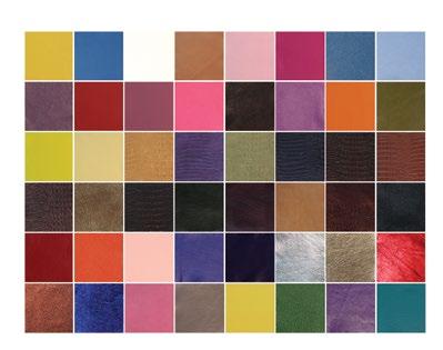 Leather Colors With almost one hundred leather colors with varying weights, textures and finishes