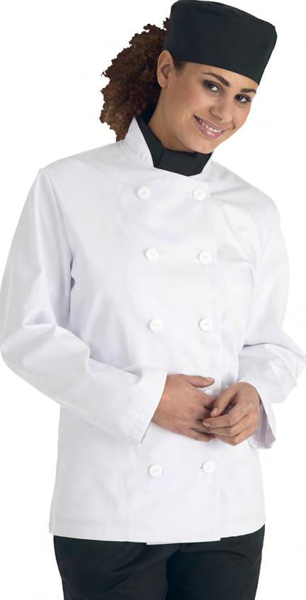 Jacket GX222 As BT499 Press stud fastening Available in Black or Lightweight Chefs Jacket BT39 As BT499 195gsm 67% Polyester/33%