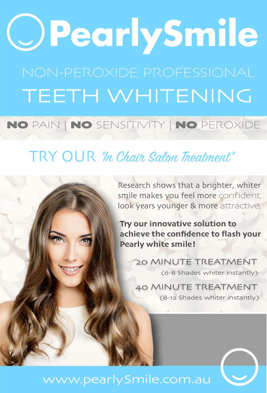 TEETH WHITENING For the past 20 years or more the teeth whitening market has progressed dramatically with sophisticated inclinic treatments and various home products.