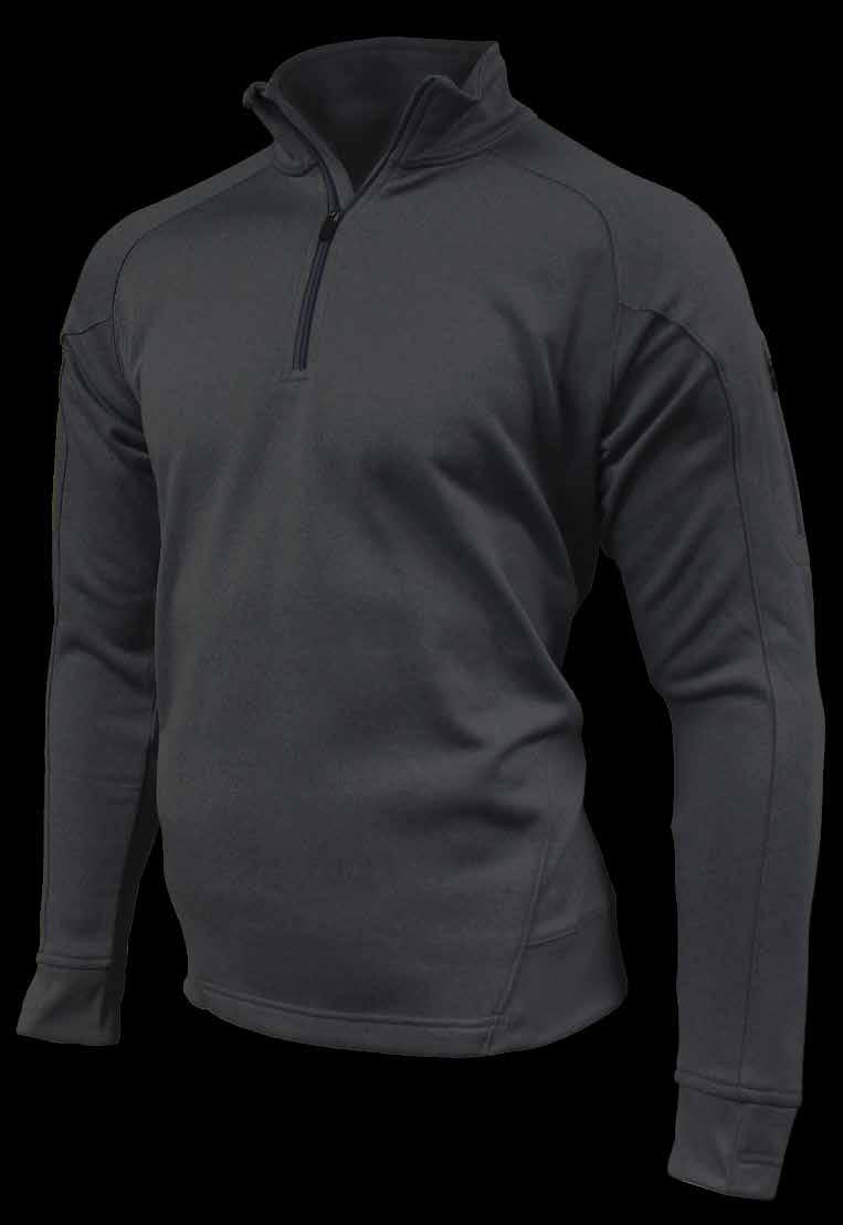 STRETCH 1/2 ZIP PRINT TYPE: Embroidery ITEM COLOR: Charcoal XS - 3XL