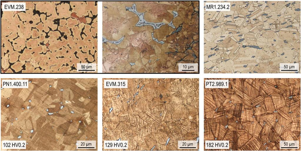 Bronze ornaments of the hypogea at Monte da Ramada 1 (Portugal) 9 The manufacture of ornaments, tools and weapons Optical microscopy observations have identified recrystallized microstructures with