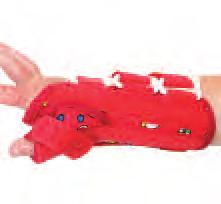 Protects thumb and wrist Adjustable palmar and radial stays, easily shaped 2 colours available: R Red base with bear pattern B Blue base with bear pattern Required Measurements Length required, left