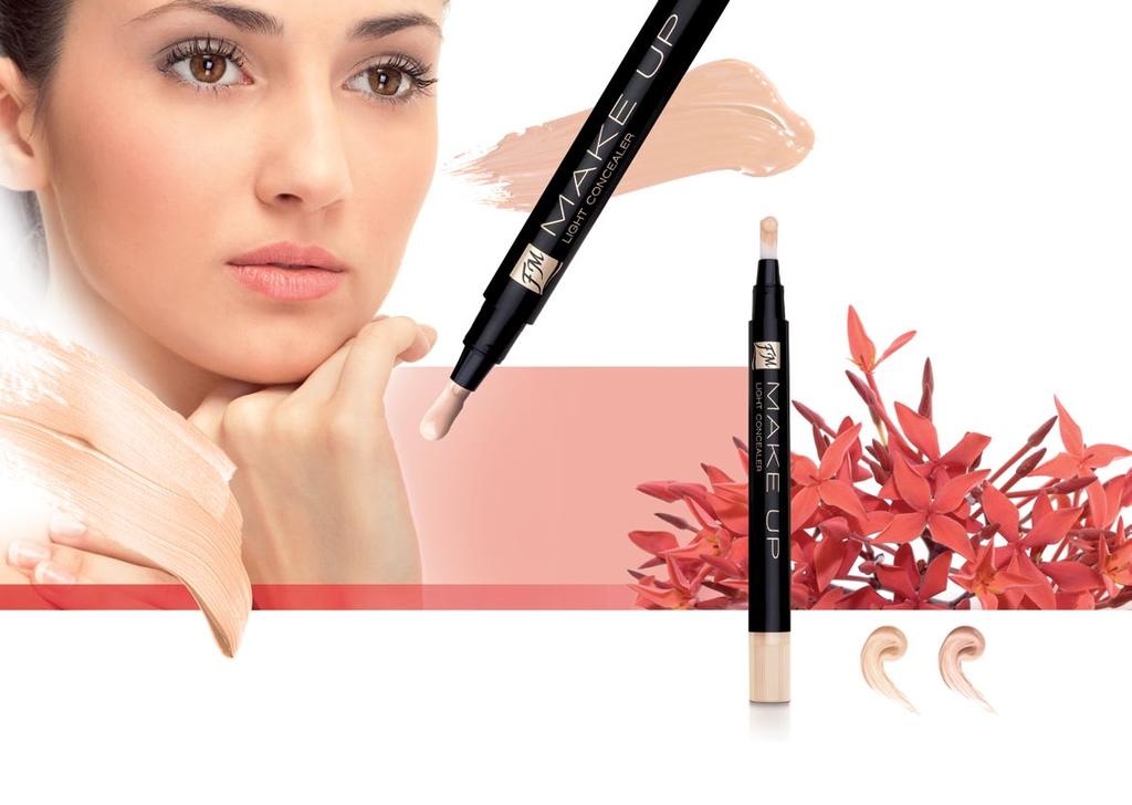 LIGHT CONCEALER light concealer luminous effect perfectly covers up dark shadows under the eyes and minor skin discoloration based on water in silicone formula light-scattering pigments illuminate