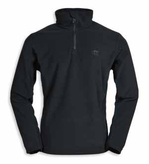 412 moss Garment TT Idaho Pullover Fleece pullover made of T-Tecnopile Micro 100 anti-bacterial material Extended collar with chin protection and zipper Smooth flatlock