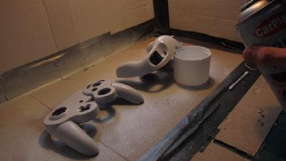 controller up on something clean and smooth 2 Using white primer spray paint