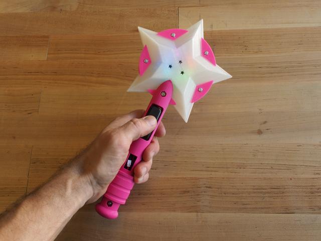 3D Printed Magic Wand This magic wand was designed specially to use the Circuit Playground as its