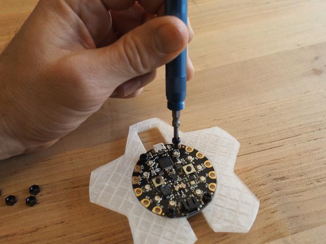 The piezo speaker on the Circuit Playground isn't terribly loud, so there are small start cutouts in the shell to help the sound escape.